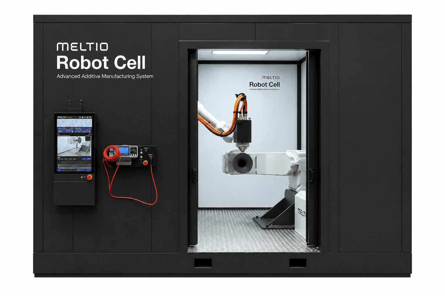 Meltio Robot Cell, 8-axis turn-key Wire-LMD productie-cel