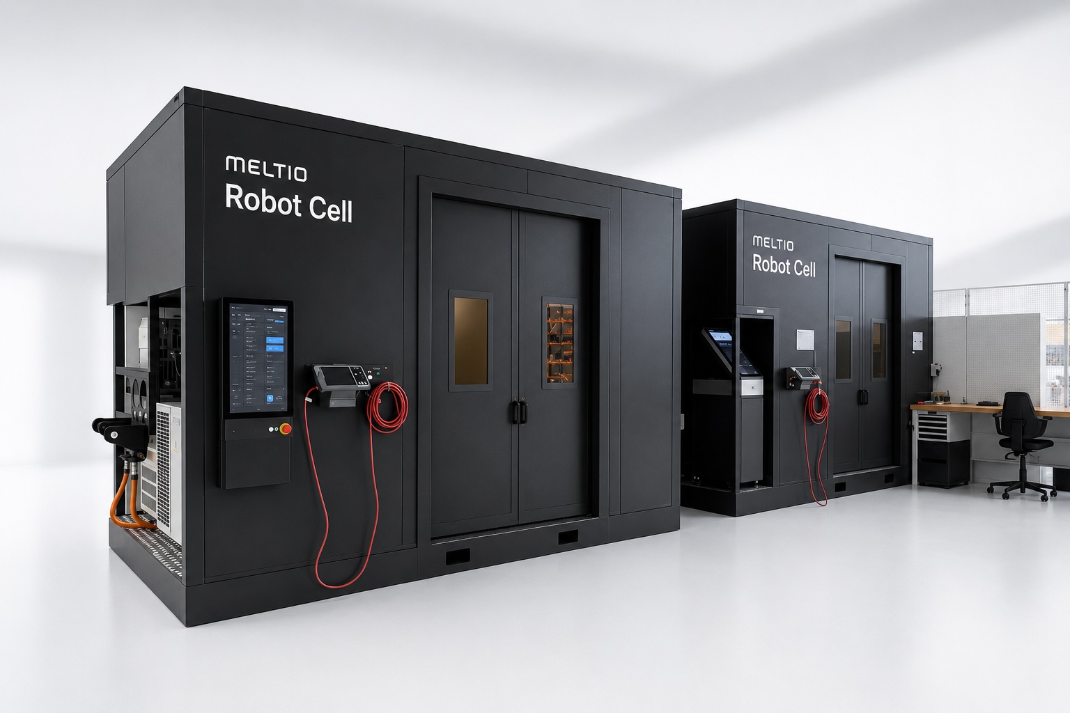 Meltio Robot Cells in industriële installatie-omgeving