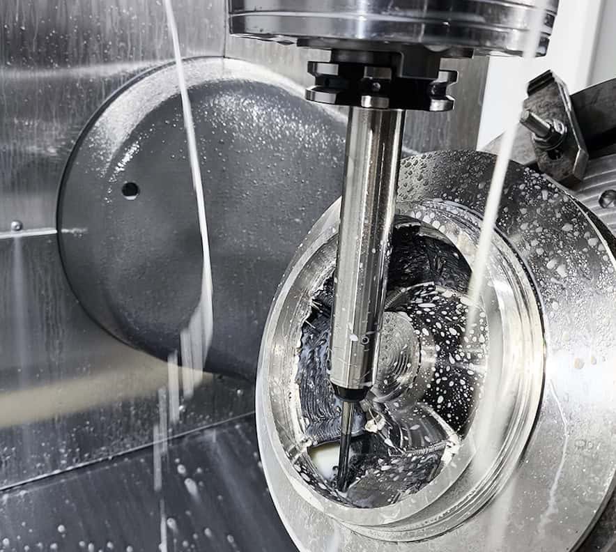 Meltio Engine CNC opstelling freest een geprinte impeller na tot eindmaat
