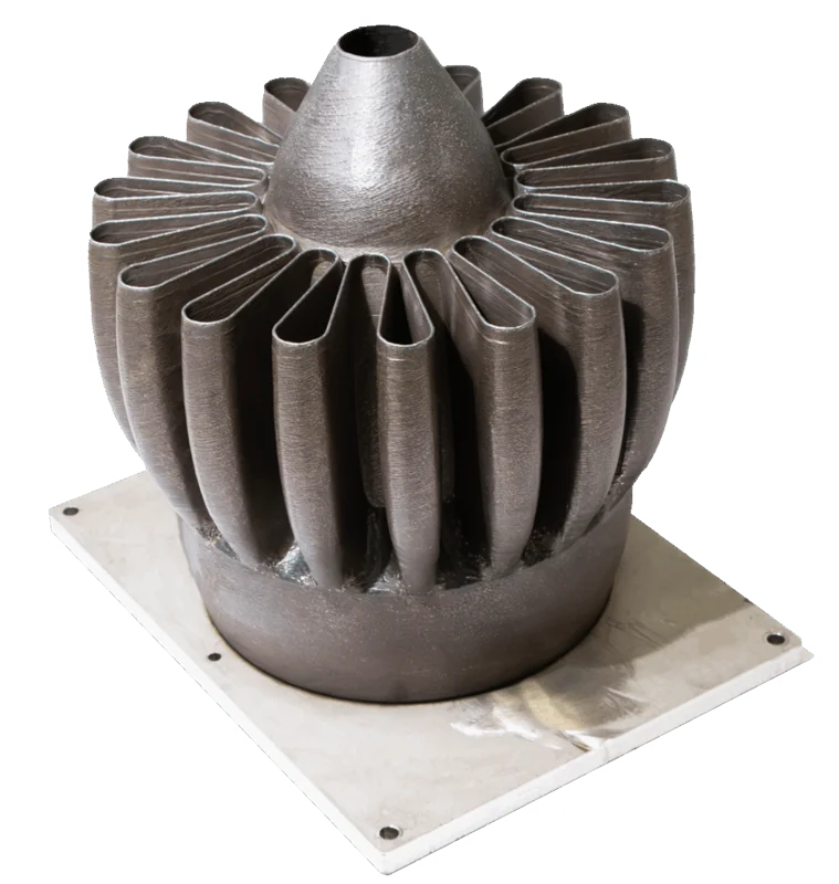 Rocket nozzle, printed with Meltio wire-laser DED